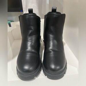 Black Leather Ankle Boots